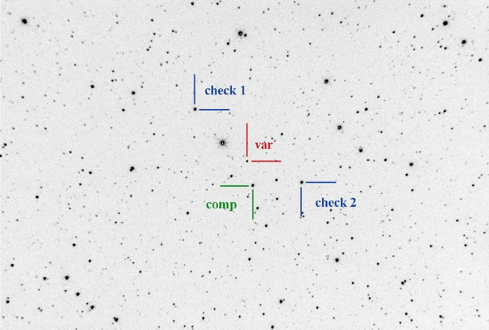 Mapka - V0384 Cas, JD 2459175.19349