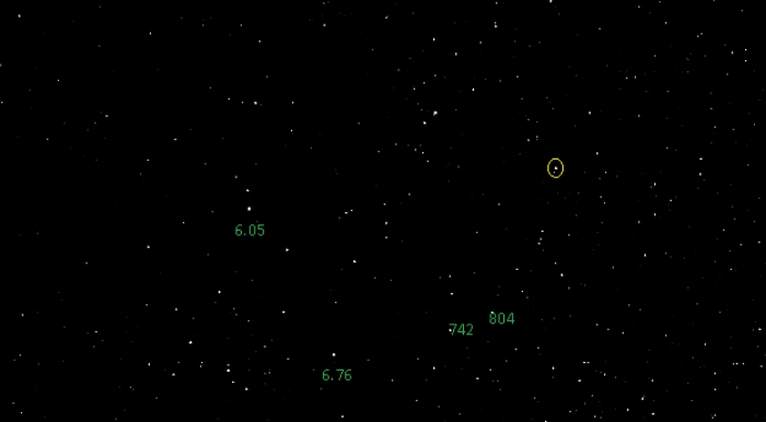 Mapka - RZ Cas, JD 2460022.25207
