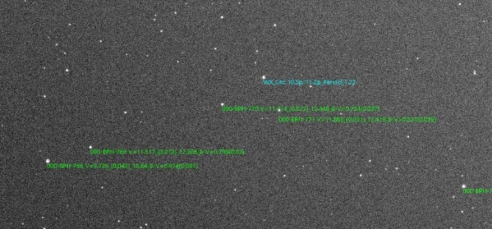 Mapka - WX Cnc, JD 2460730.56253