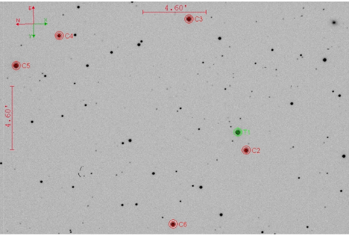 Mapka - TOI-1173, JD 2460737.26501