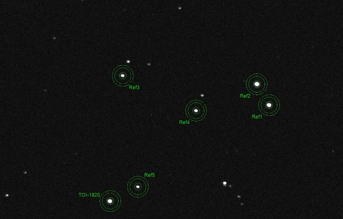 Mapka - TOI-1820, JD 2460769.47797