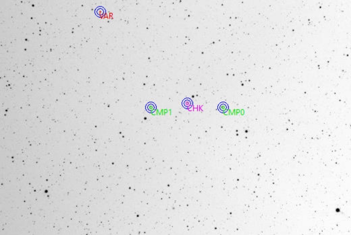 Mapka - V0349 Dra, JD 2460770.33882