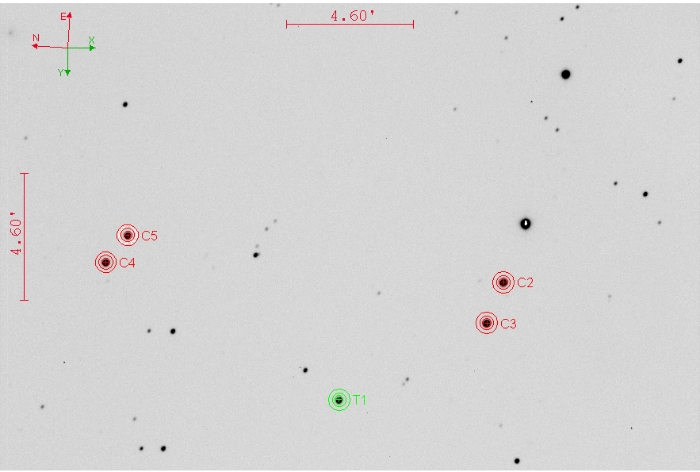 Mapka - TOI-1820, JD 2460774.29984