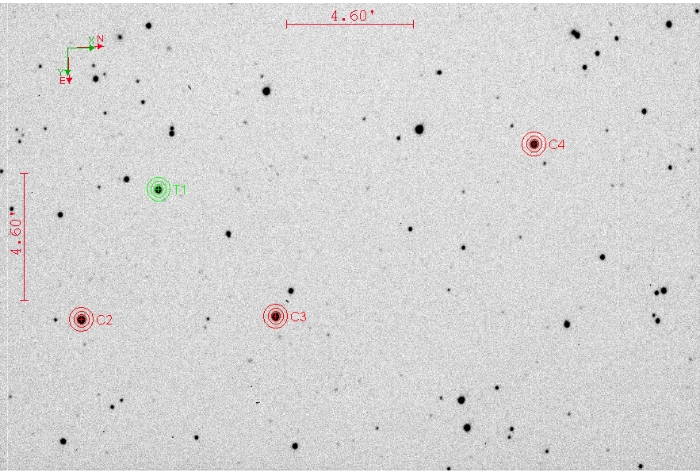 Mapka - TOI-3830, JD 2460726.50572