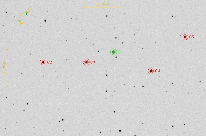 Mapka - TOI-1135, JD 2460811.37931