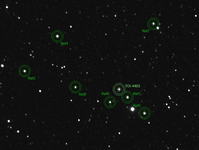Mapka - TOI-4463 A, JD 2460864.43313