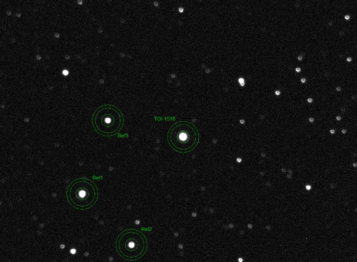Mapka - TOI-1518, JD 2460868.44962