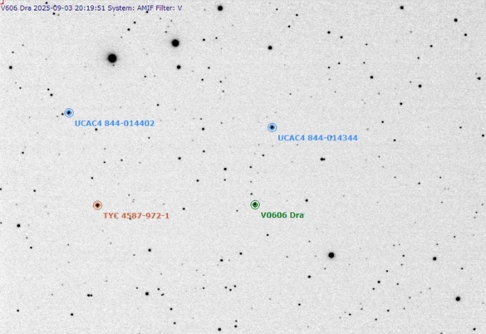 Mapka - V0606 Dra, JD 2460922.28897