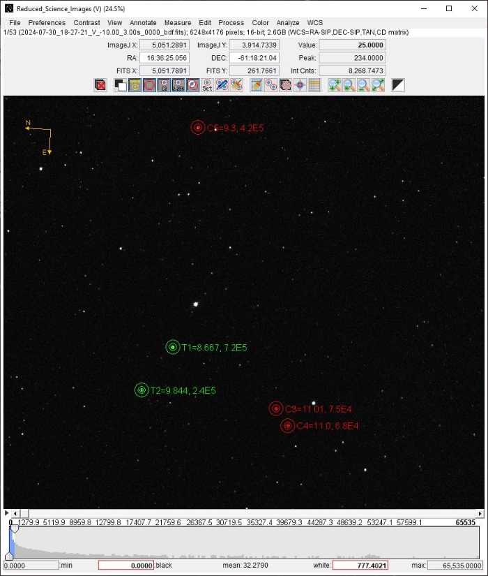 Mapka - V0349 Ara, JD 2460521.85533