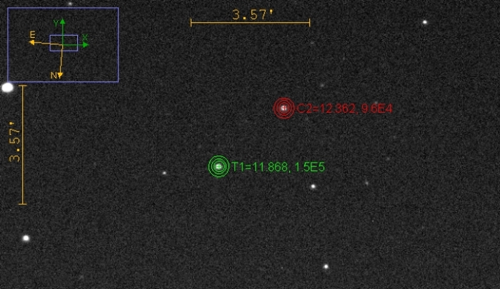 Mapka - V0551 Dra, JD 2461004.26480