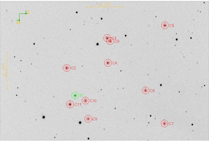 Mapka - TOI-3960, JD 2460840.37387