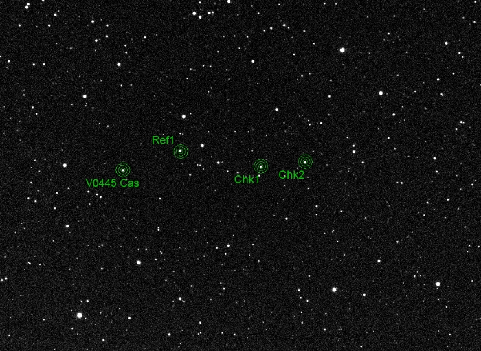 Mapka - V0445 Cas, JD 2460991.46028