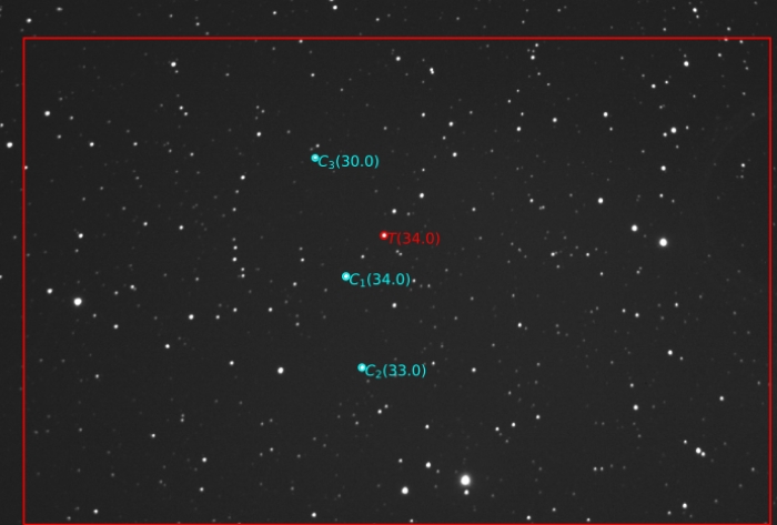 Mapka - TOI-2154, JD 2461022.30597