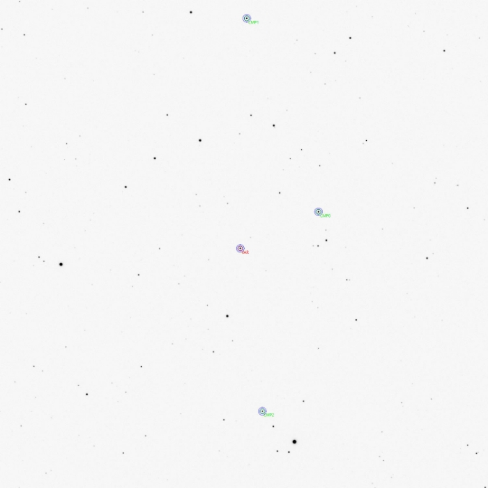 Mapka - V0547 Dra, JD 2461107.26590