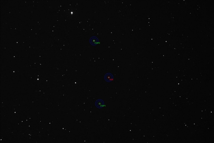 Mapka - V0607 Cam, JD 2461107.30154