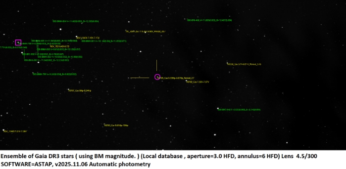 Mapka - V0785 Cas, JD 2461112.23530