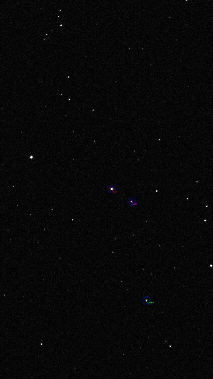Mapka - YY CrB, JD 2461174.51234