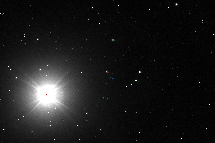 Mapka - V0542 Dra, JD 2461227.46465