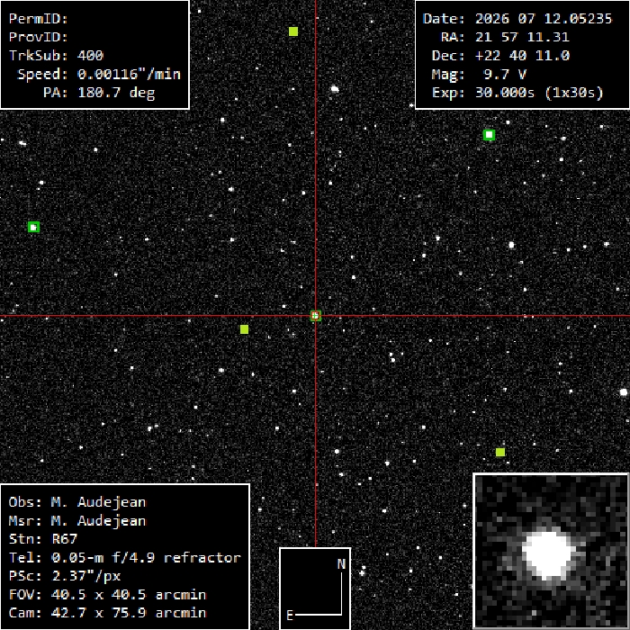 Mapka - V0481 Peg, JD 2461233.50228