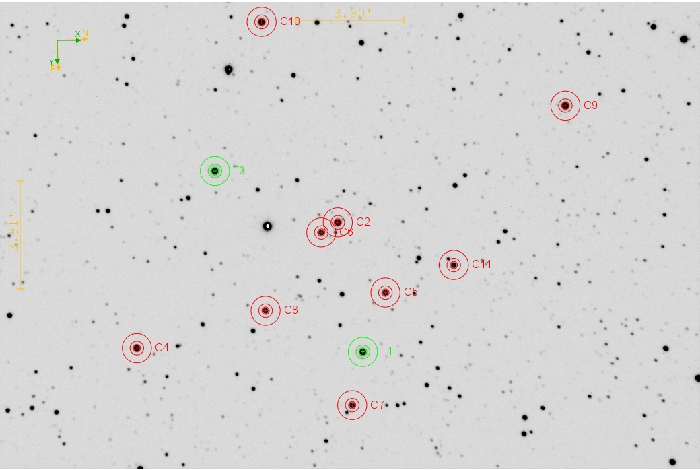 Mapka - TOI-1516, JD 2461306.47753