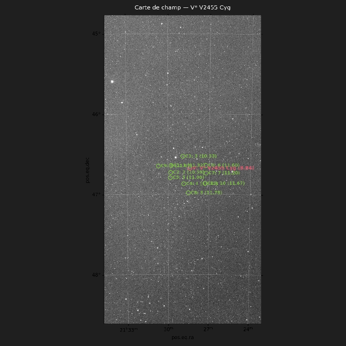Mapka - V2455 Cyg, JD 2461309.27501