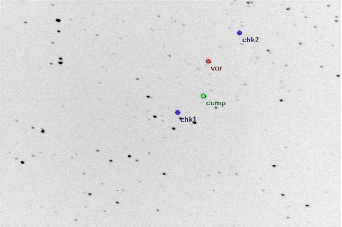 Mapka - V1018 Cas, JD 2453600.50378