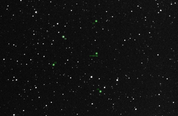 Mapka - V1106 Her, JD 2456156.39253