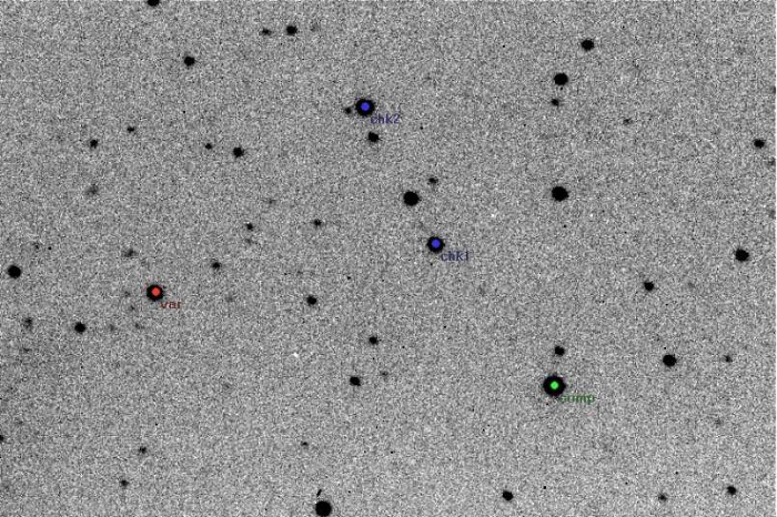 Mapka - RZ Dra, JD 2453817.28708