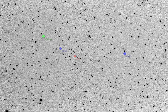 Mapka - BE Dra, JD 2454116.62506