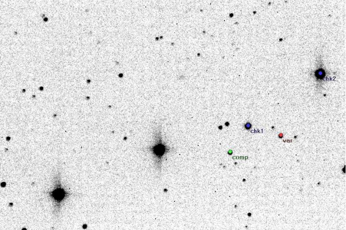 Mapka - AU CrB, JD 2453832.59251