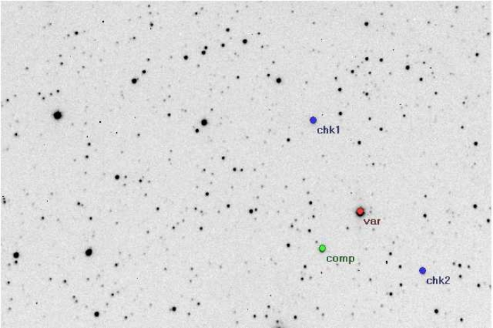 Mapka - V0821 Cas, JD 2453611.39567