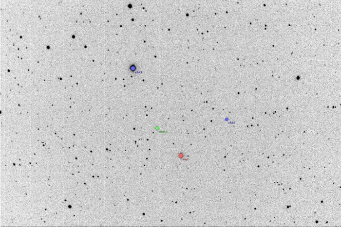 Mapka - V0821 Cas, JD 2456332.22010