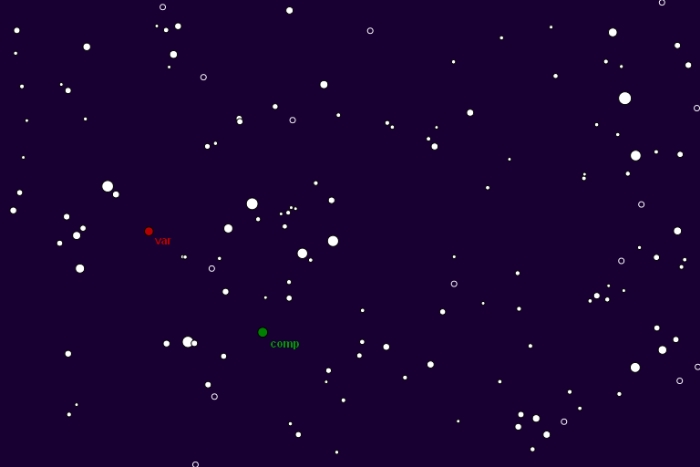 Mapka - V0385 Cas, JD 2456585.44486