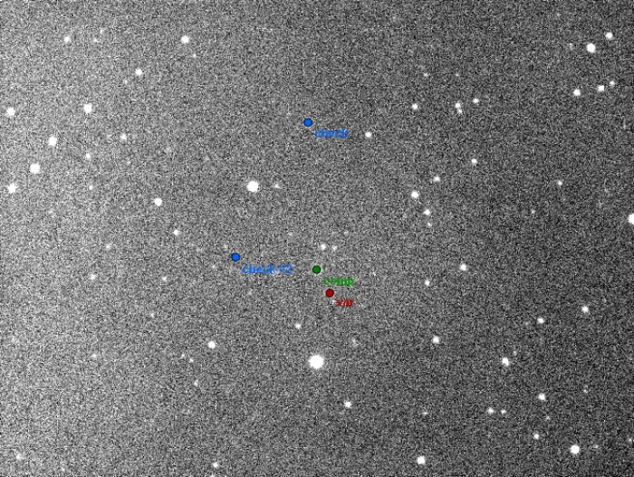 Mapka - EQ Tau, JD 2456592.33325