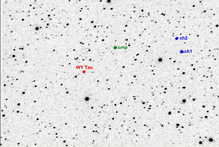 Mapka - WY Tau, JD 2456730.25191