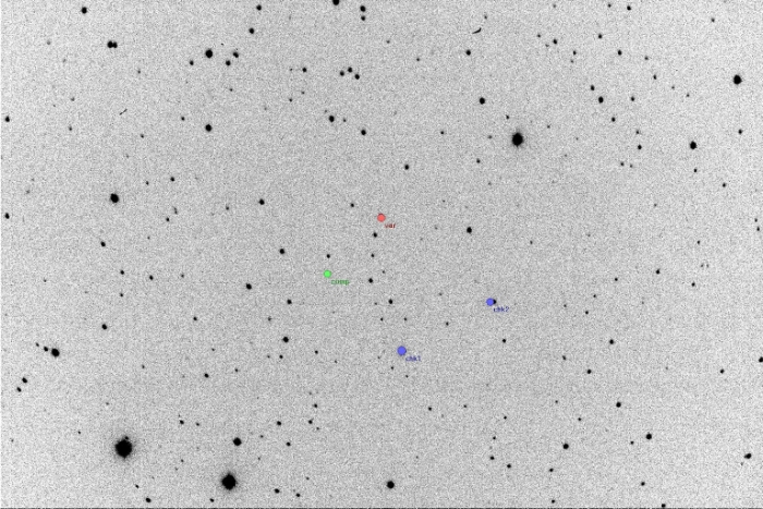 Mapka - V0606 Dra, JD 2456930.23686