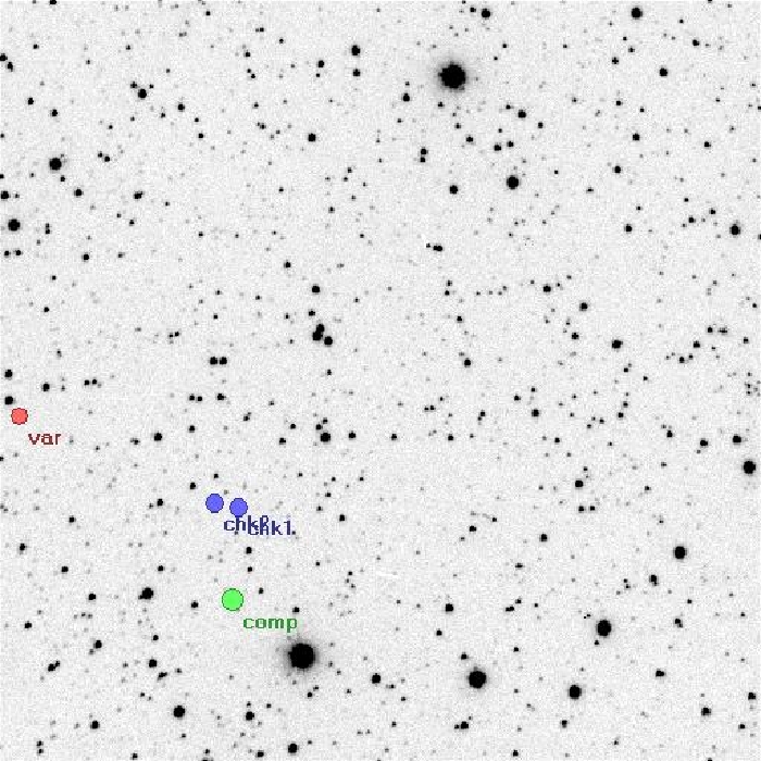 Mapka - V0661 Lac, JD 2454406.25428