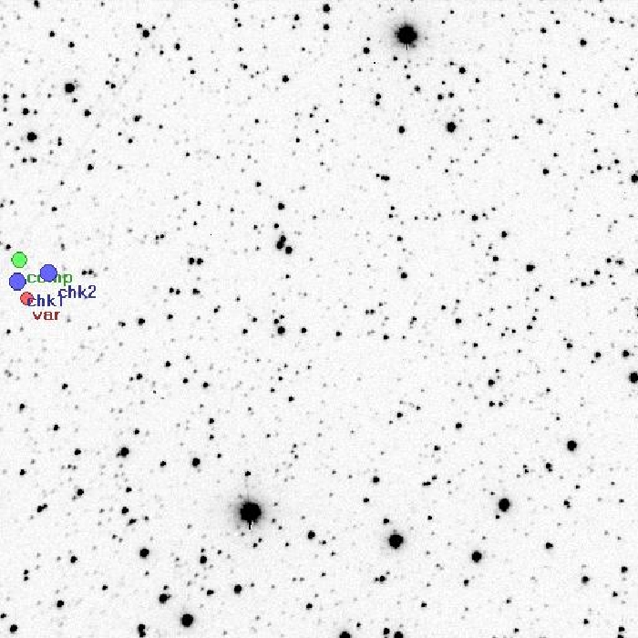 Mapka - V0661 Lac, JD 2454706.29589