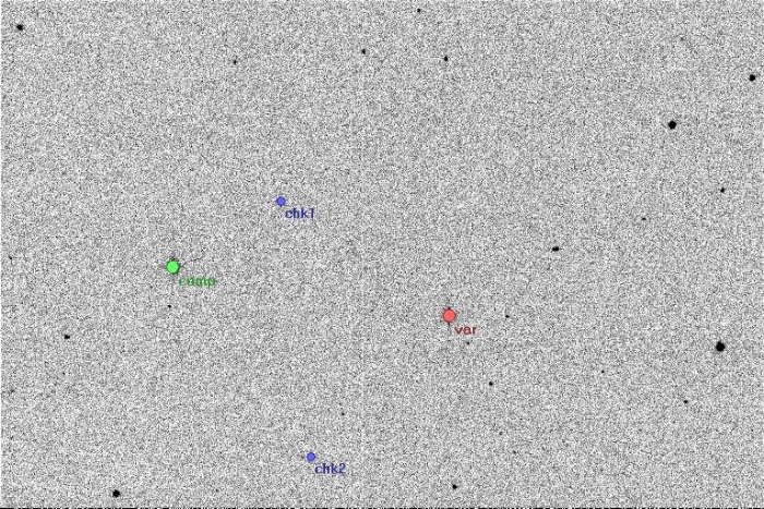 Mapka - UV Lyn, JD 2457134.28127