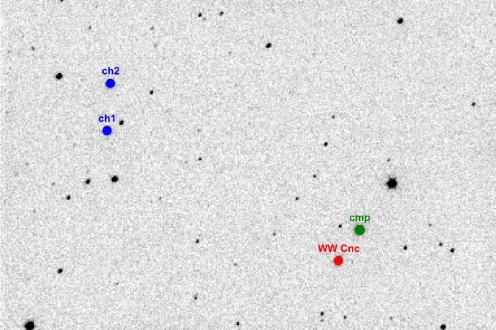 Mapka - WW Cnc, JD 2457075.23687