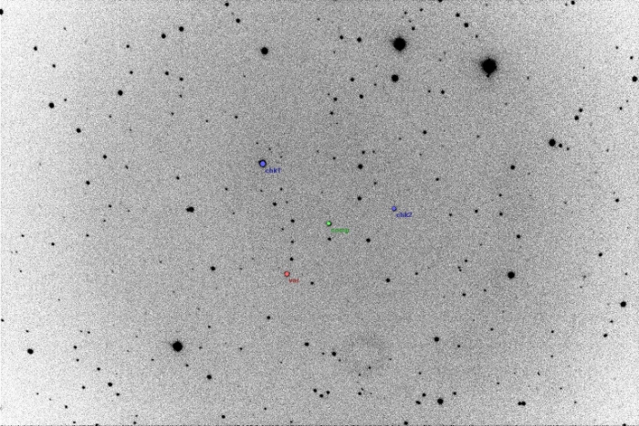 Mapka - V0606 Dra, JD 2457161.32229