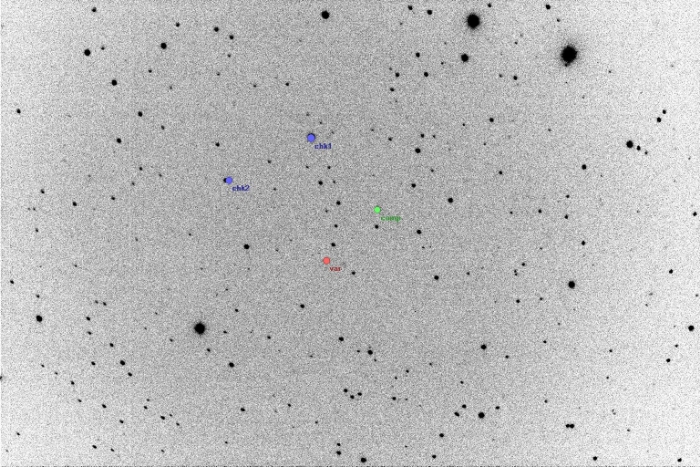 Mapka - V0606 Dra, JD 2457256.29061