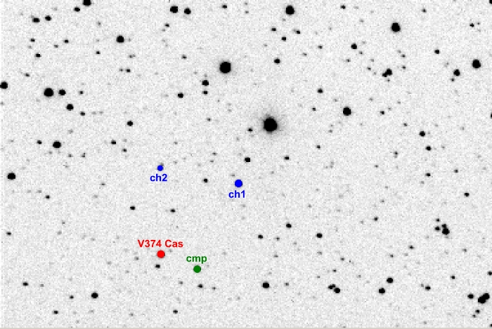 Mapka - V0374 Cas, JD 2454043.22589
