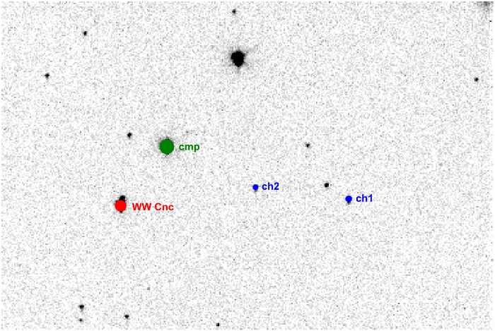 Mapka - WW Cnc, JD 2454203.28589