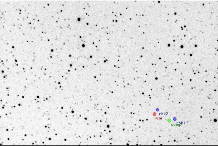 Mapka - V2240 Cyg, JD 2457645.35145