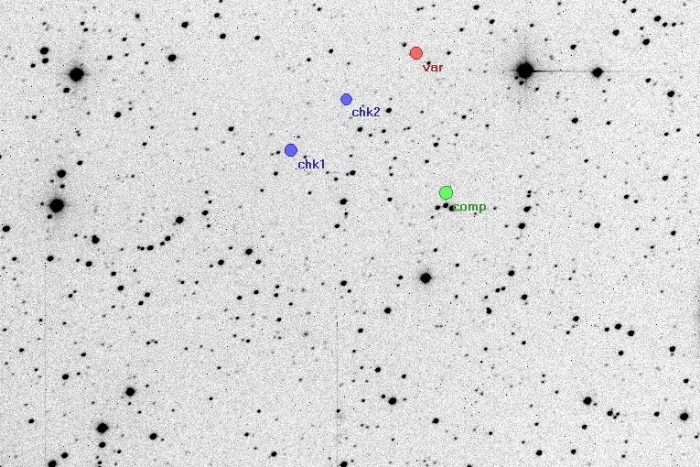 Mapka - V1300 Her, JD 2454924.45487