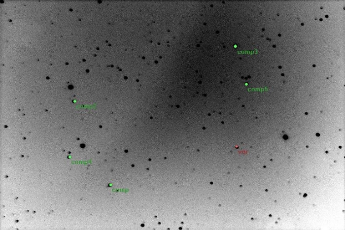 Mapka - V1300 Her, JD 2454926.45509