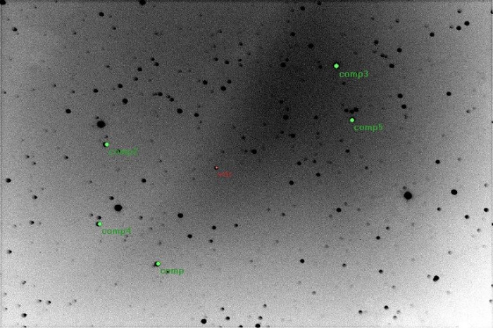 Mapka - V1435 Her, JD 2454926.45509