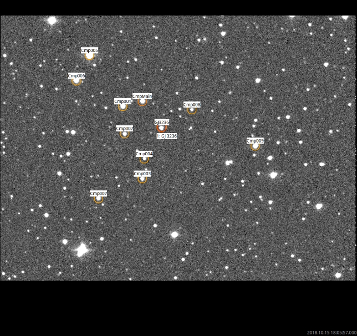 Mapka - GJ 3236, JD 2458407.21110