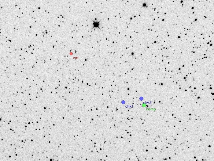 Mapka - V0534 Dra, JD 2455059.33741